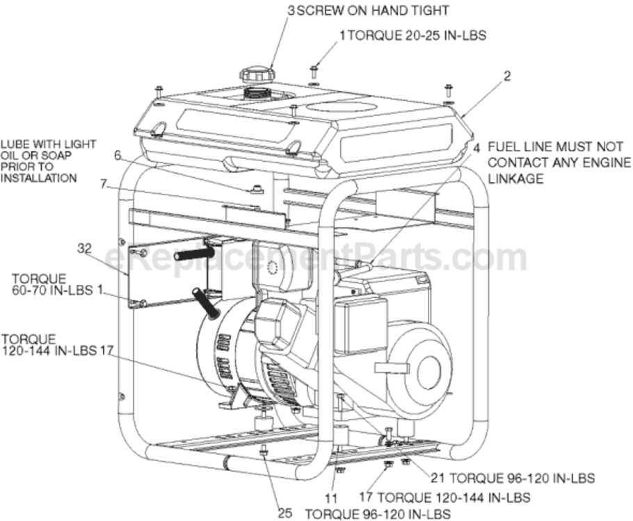 Page B Diagram and Parts List for BSI525-W Type 0 Porter Cable Generator